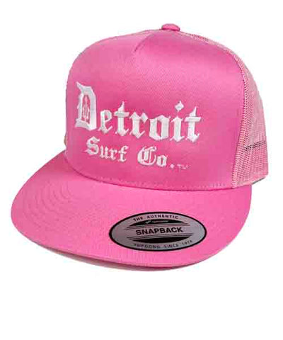 Embroidered Trucker Cap Pink/Pink flat bill