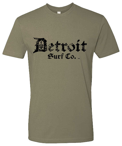 3XL - Military Color Distressed Classic logo T-Shirt