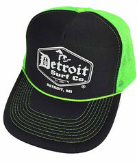 Neon Trucker Hats with Retro Surf Logo