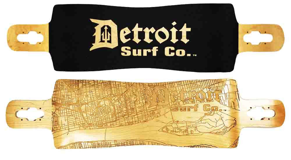 Detroit Street Map Longboard Deck (Deck Only)