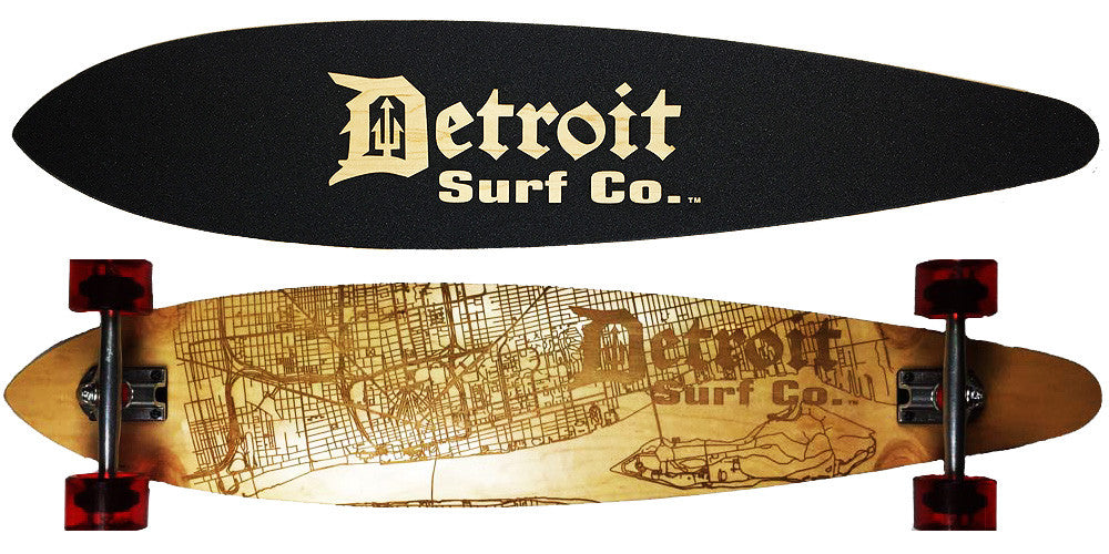 Detroit Street Map Pintail Longboard