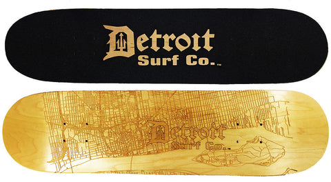 Detroit Street Map Skateboard Deck (Deck Only) - Detroit Surf Co.