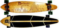 Detroit City Skyline Pintail Longboard